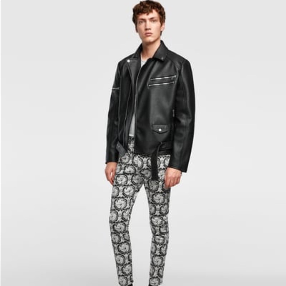 Zara biker patched fringed jacket 2018 - Picture 5 of 8